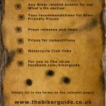 WANTED, your events, news, recommendations and more - THE BIKER GUIDE